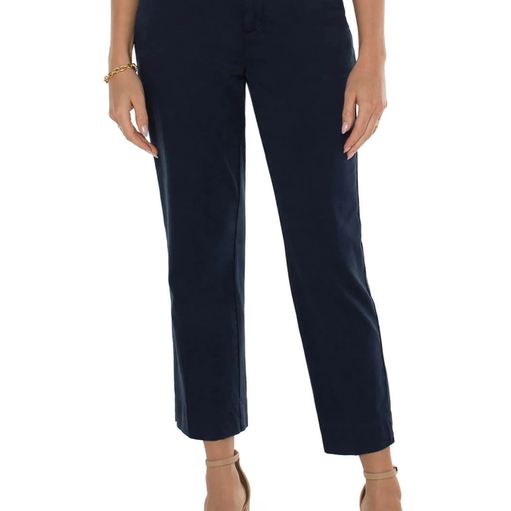 Liverpool Pants Womens Size 8 Blue Kelsey Knit Straight Leg Stretch NWT